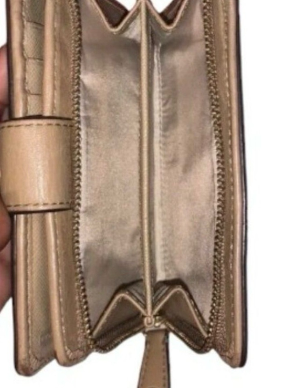 COACH Taupe Leather Buckle Continental Wallet - Picture 7 of 8